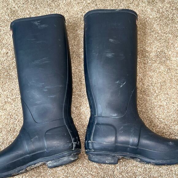 Hunter Original Navy Blue Tall Rain Boots Waterproof Womens Size 6 winter water - Picture 2 of 8
